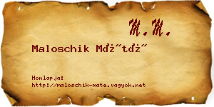 Maloschik Máté névjegykártya